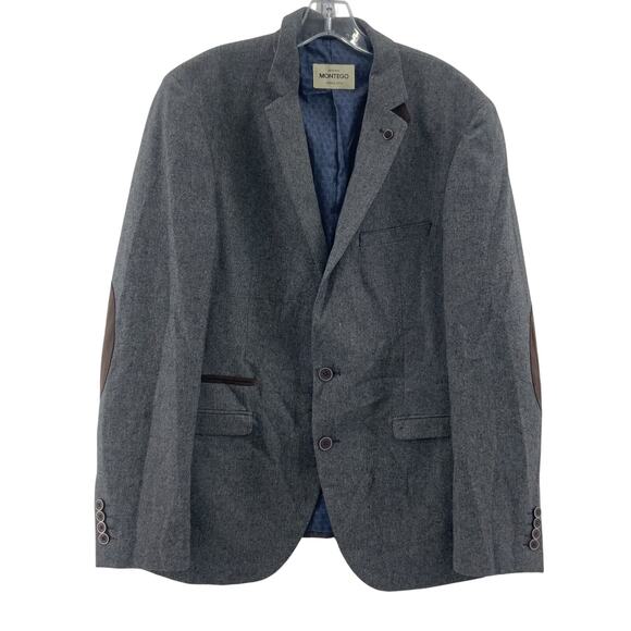 Montego Men's Gray Wool Sports Coat Blazer EUR Size 44 Preowned - Picture 1 of 6